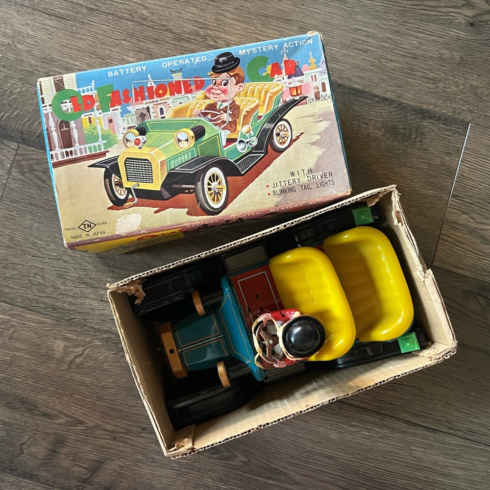 1970s "Old Fashion Car" Battery Operated Mystery Action.